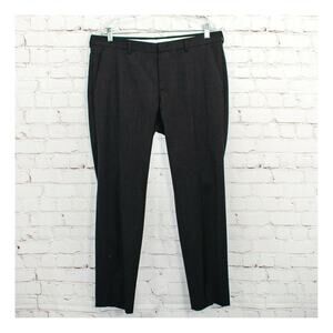 Z Zegna 52R 36waist Flat Front Dress Pants Charcoal Black